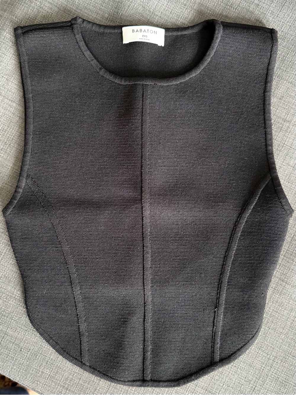Babaton Black Structured Knit Shell